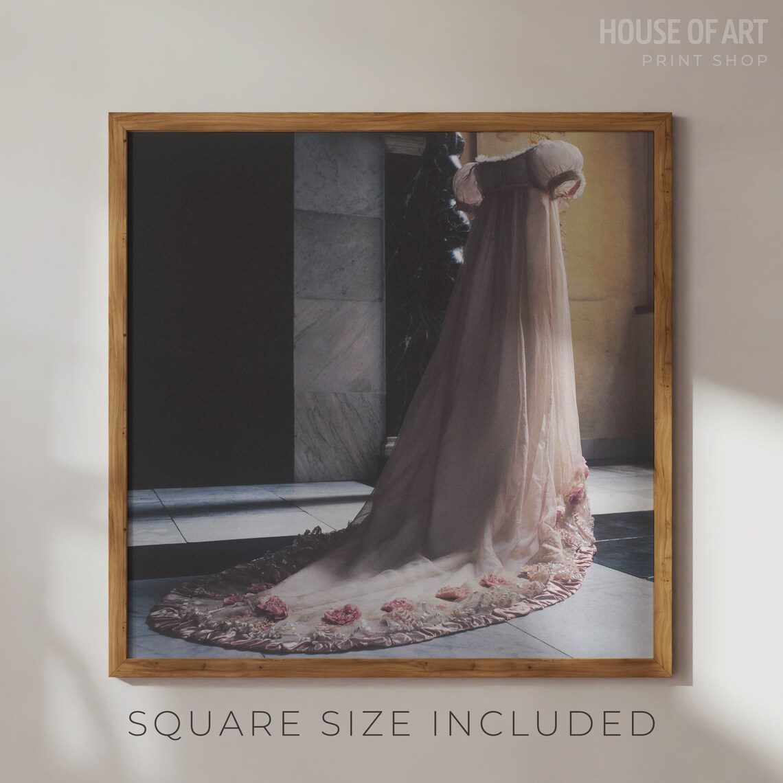 Romantic Empty Vintage Wedding Dress Interior Soft Light Photo Poster - Image 2