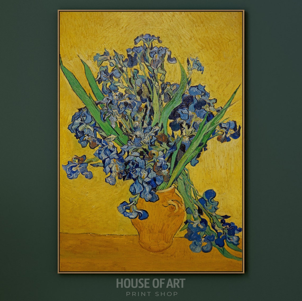 Irises Wall Art Bouquet Of Flowers Oil Painting Famous Artwork Purple Flowers Art Vibrant Gallery Wall Print Wall Art - Image 3