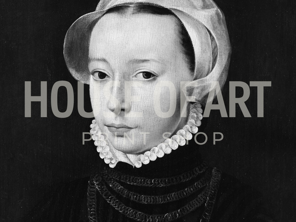 Frame Tv Art 4k Classic Portrait Of A Young Girl Oil Painting Vintage Female Artwork Black And White Beautiful Woman Face - Image 3