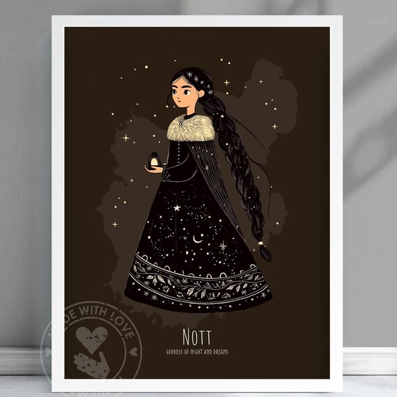 Nott Norse Goddess Of Night Starry Lantern Dream Mythology Poster