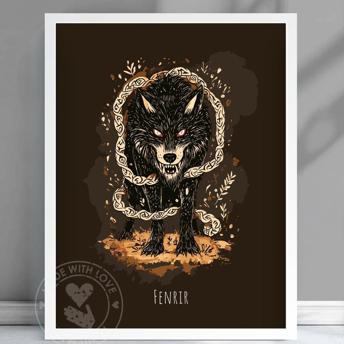 Fenrir Wolf Poster Norse Mythology Art The Nordic Ancient