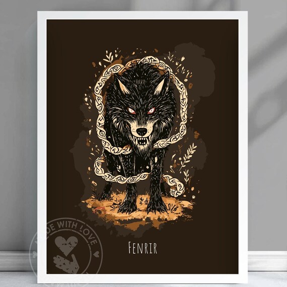 Fenrir Wolf Poster Norse Mythology Art The Nordic Ancient