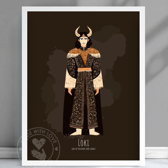 Loki God of Mischief and Chaos Norse Mythology Portrait Poster