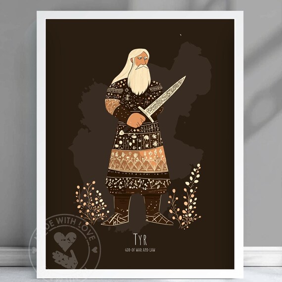 Tyr God Of War And Law Norse Mythology Poster Viking Sword Warrior