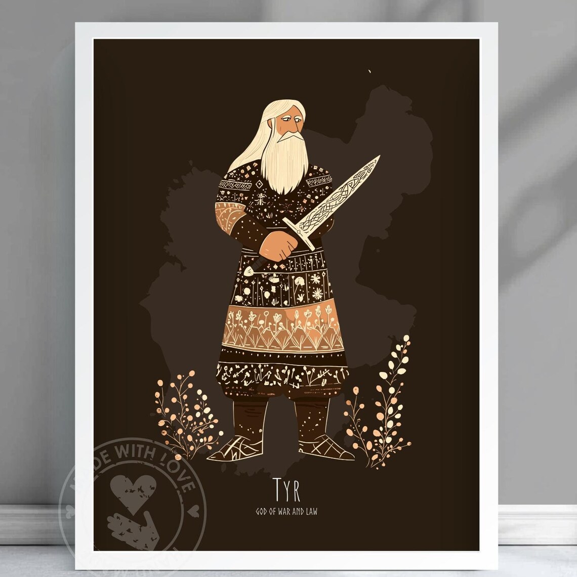 Tyr God Of War And Law Norse Mythology Poster Viking Sword Warrior