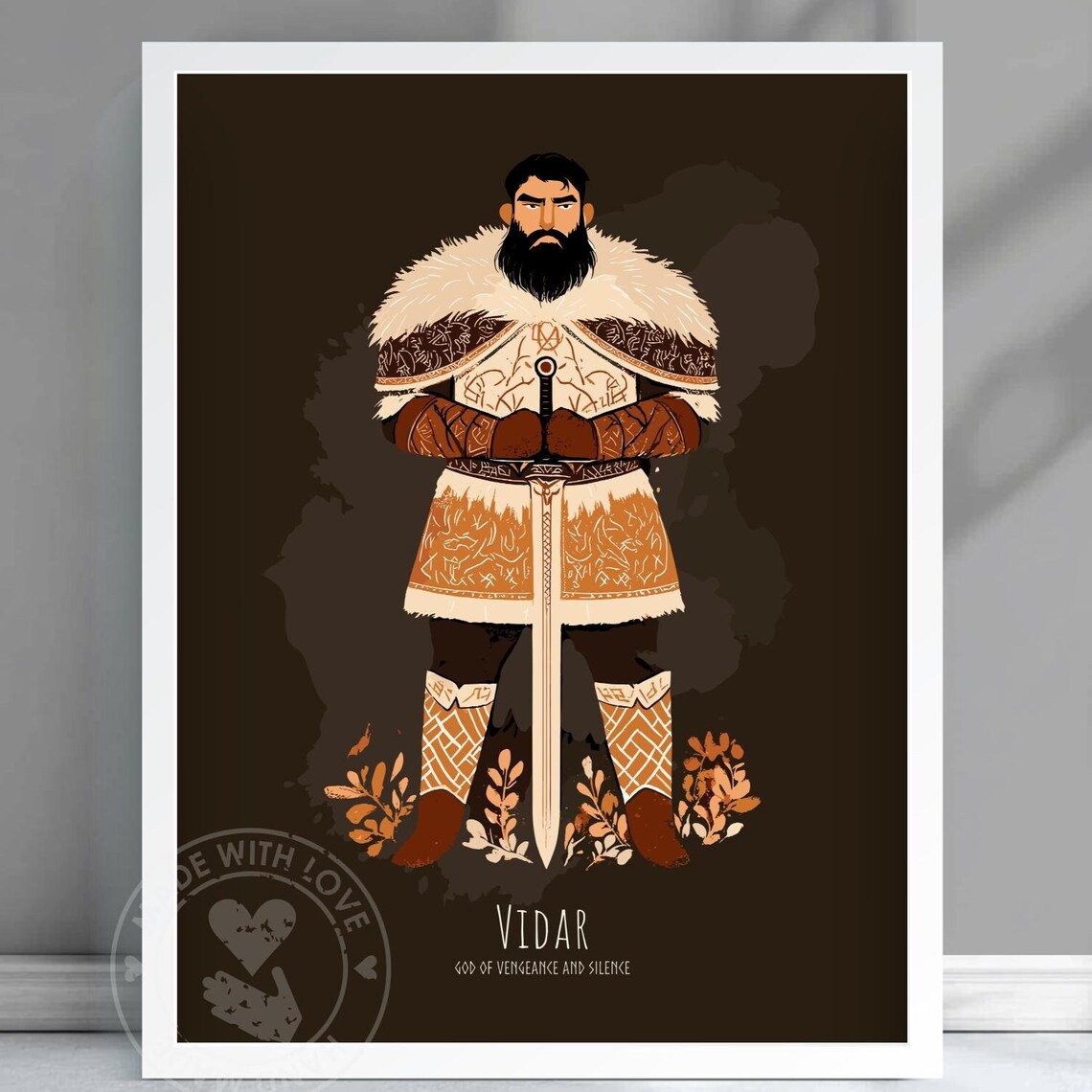 Vidar God Of Vengeance And Silence Norse Mythology Poster Warrior