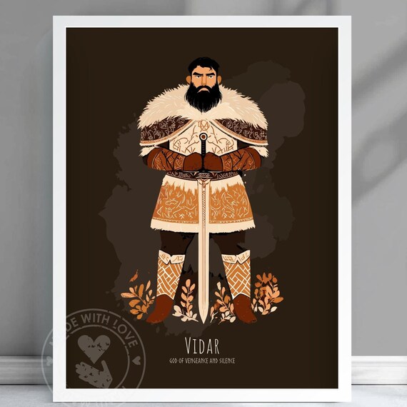 Vidar God Of Vengeance And Silence Norse Mythology Poster Warrior