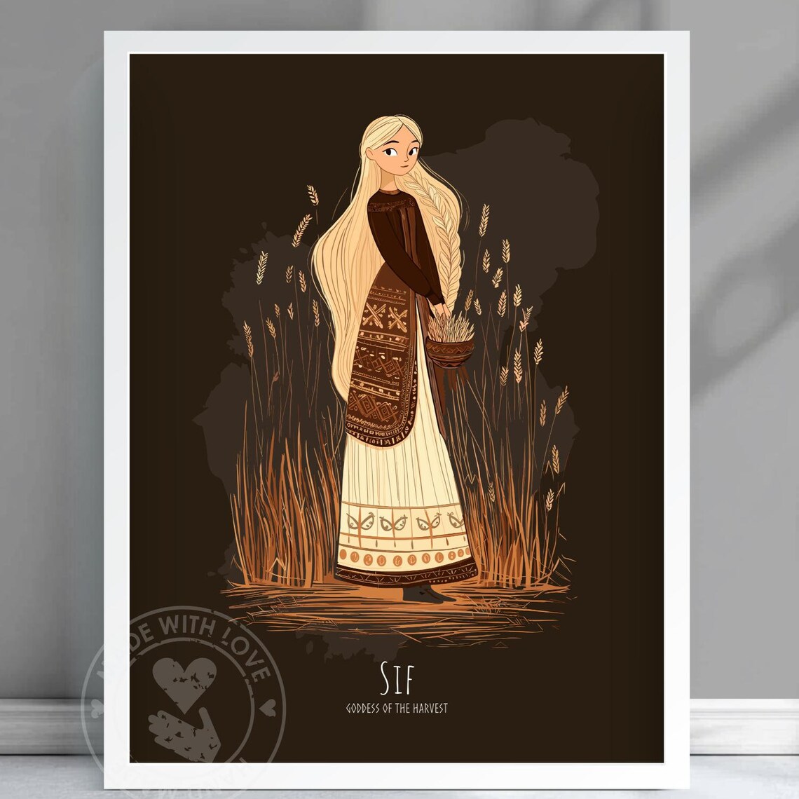 Sif Norse Goddess Of The Harvest Golden Wheat Viking Braid Poster