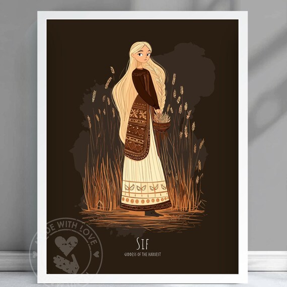 Sif Norse Goddess Of The Harvest Golden Wheat Viking Braid Poster