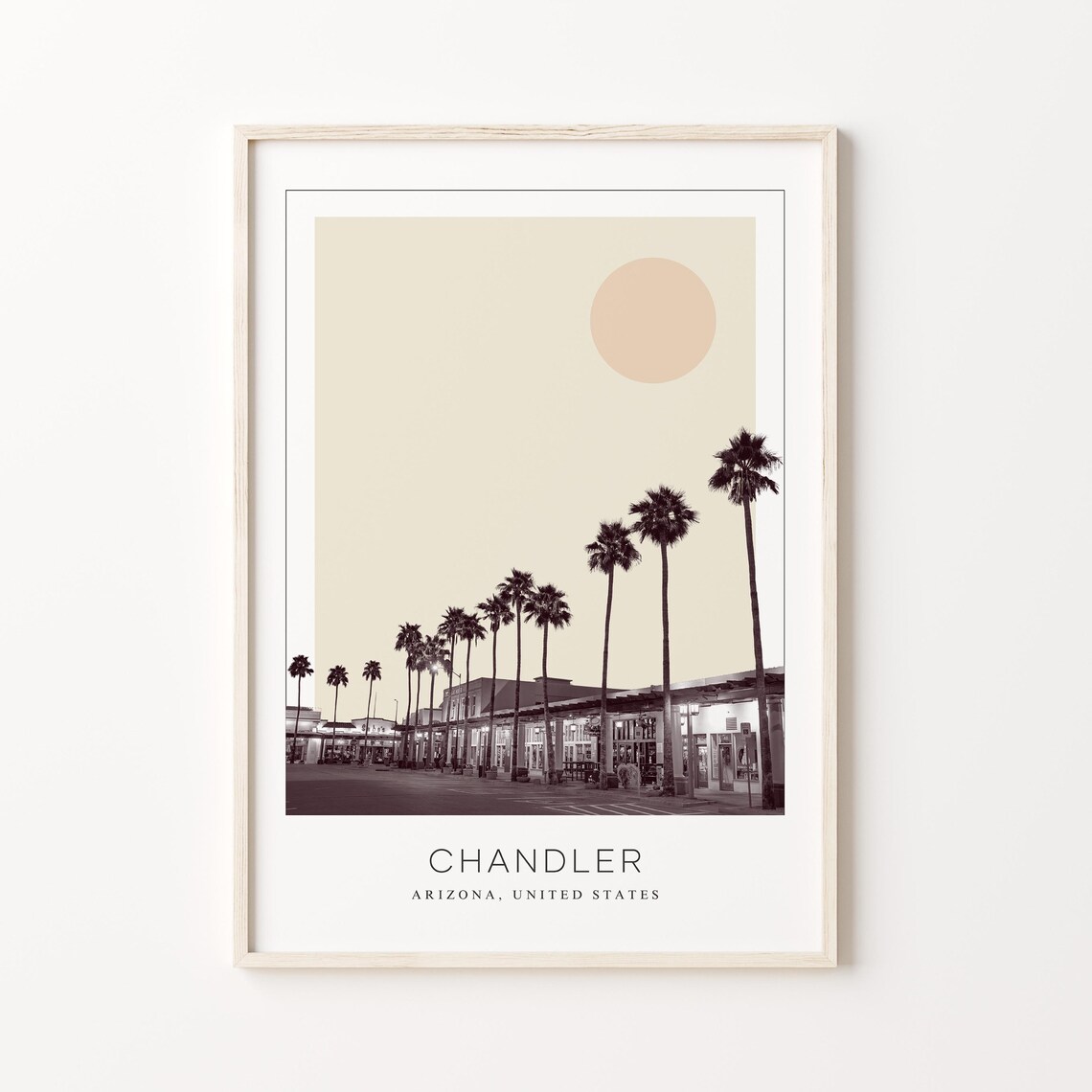 Chandler Palm Tree Downtown Street Minimalist Arizona Travel Poster