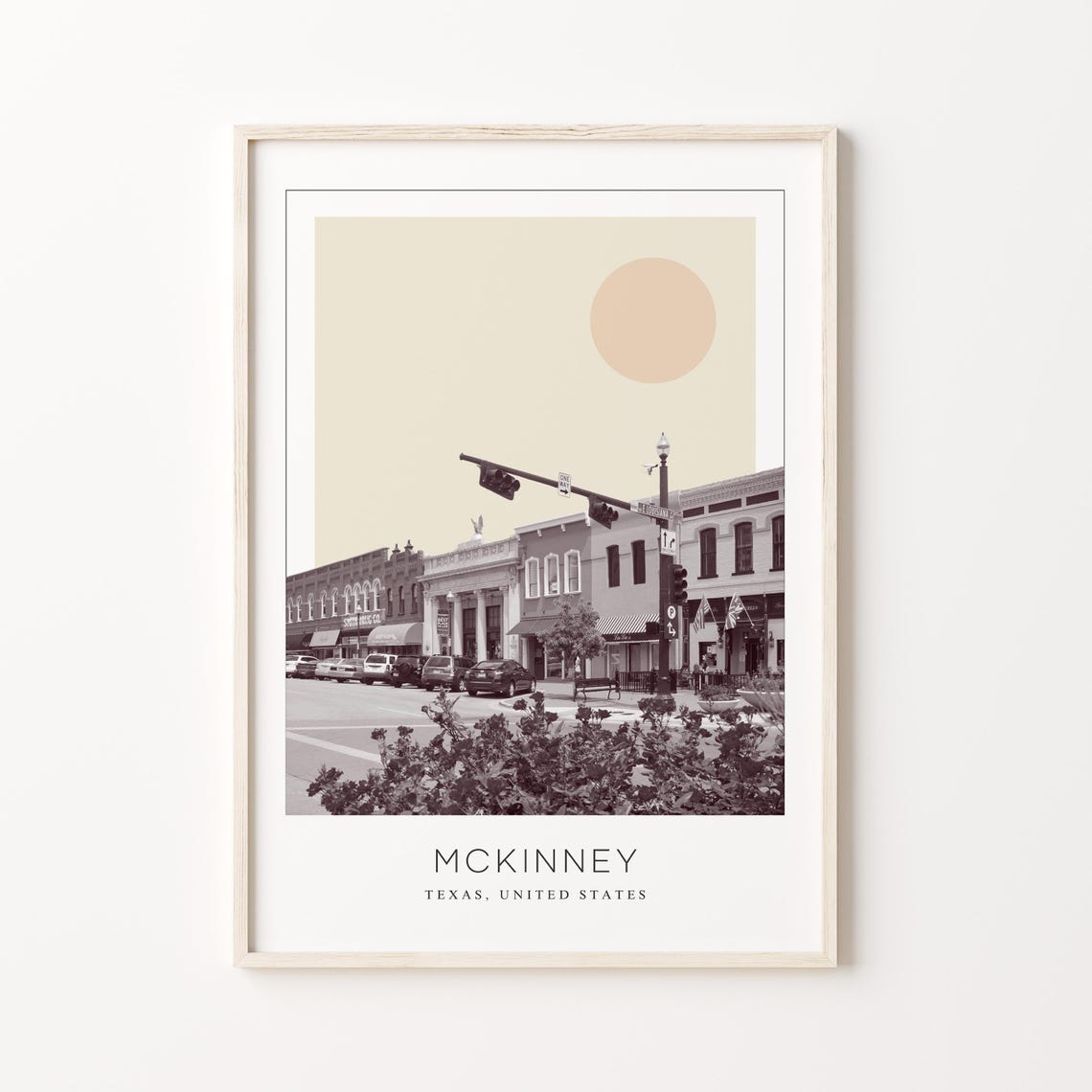 McKinney Historic Downtown Corner Minimalist Texas Travel Poster