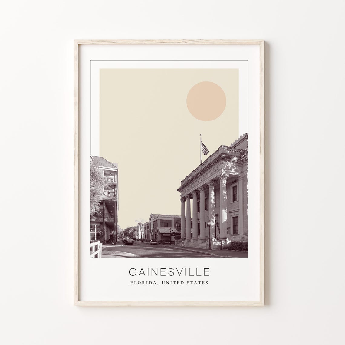 Gainesville Florida Historic Courthouse Minimalist Travel Poster