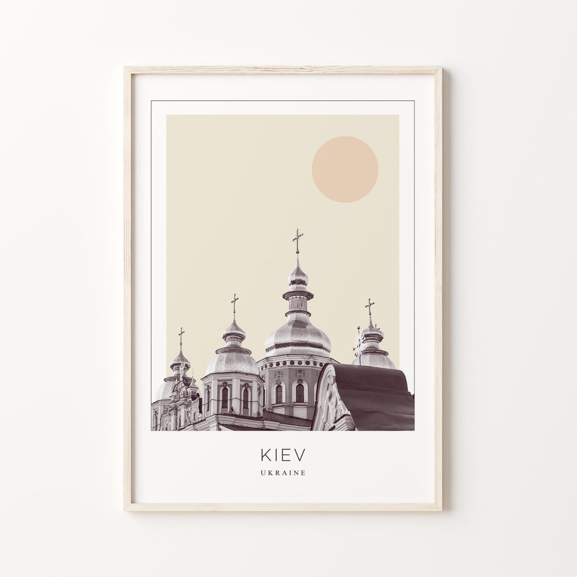 Kiev Ukraine Golden Domed Monastery Minimalist Travel Poster