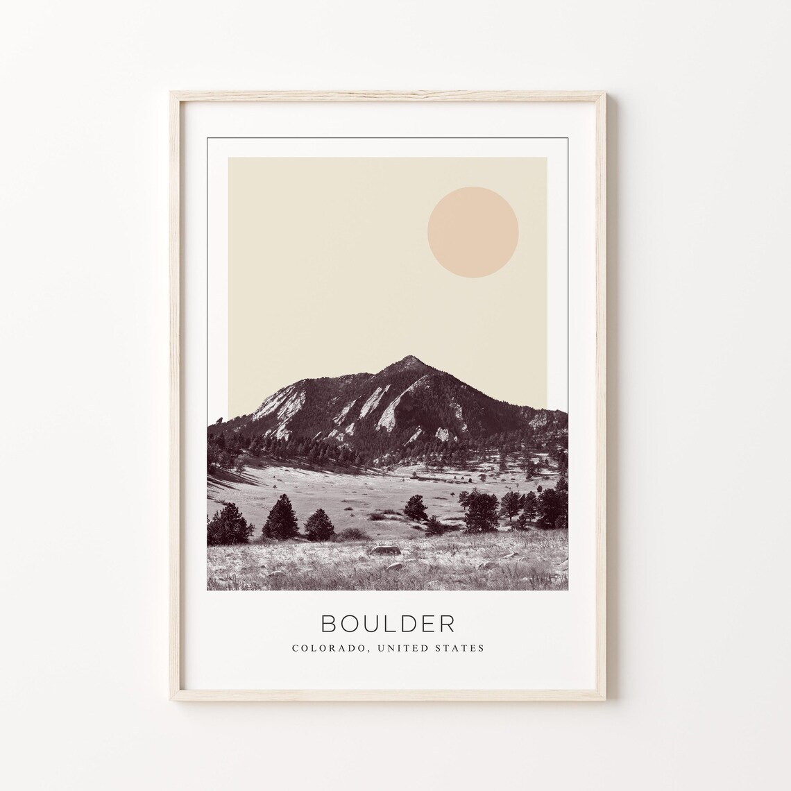 Boulder, Colorado Minimalist Travel Poster Print