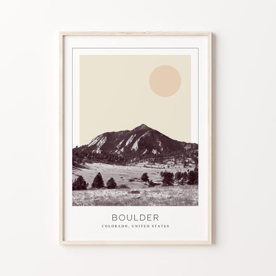Boulder, Colorado Minimalist Travel Poster Print