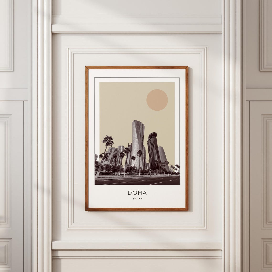 Doha Qatar Modern Skyscraper Skyline Minimalist Travel Poster - Image 2