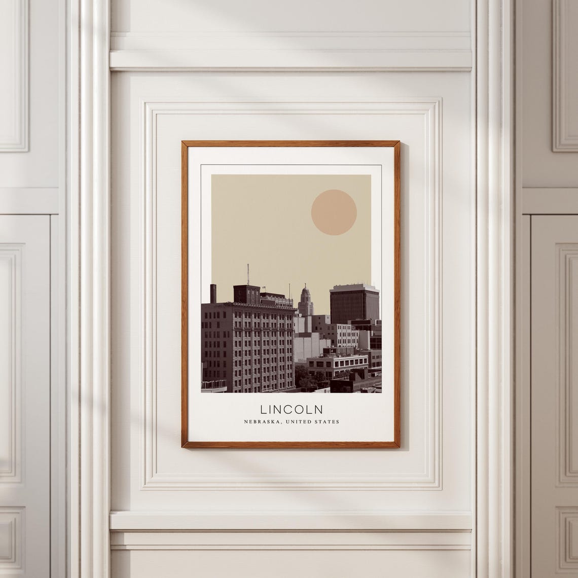 Lincoln Nebraska Capitol Tower Skyline Minimalist Travel Poster - Image 2