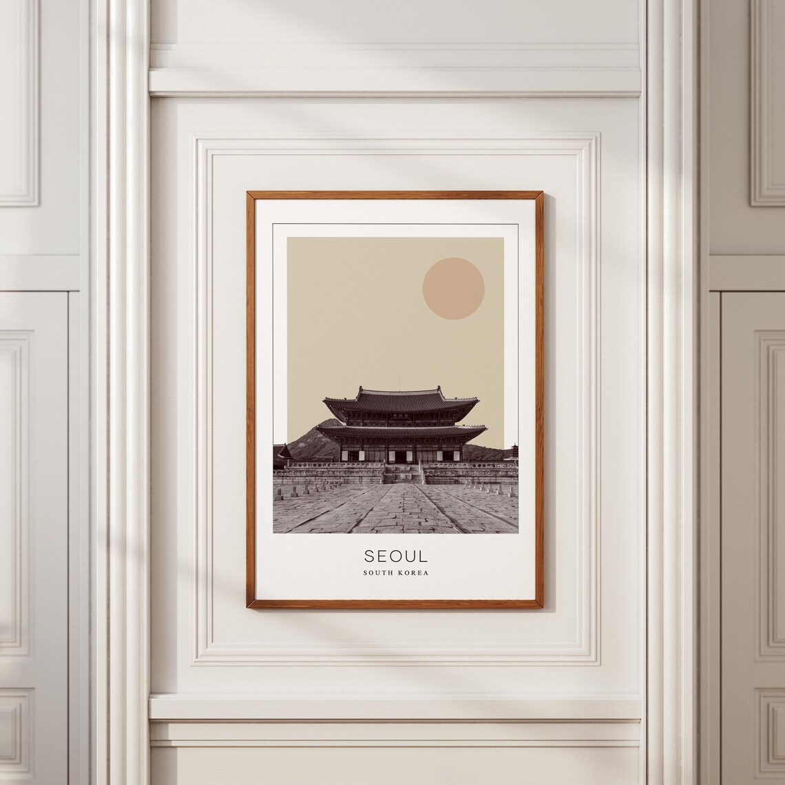 Seoul South Korea Grand Palace Gate Minimalist Sun Travel Poster - Image 2