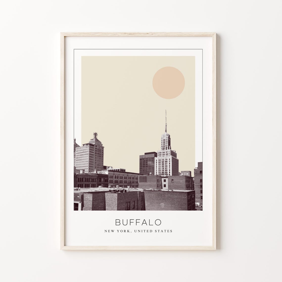 Buffalo New York Historic Downtown Towers and Skyline View Poster