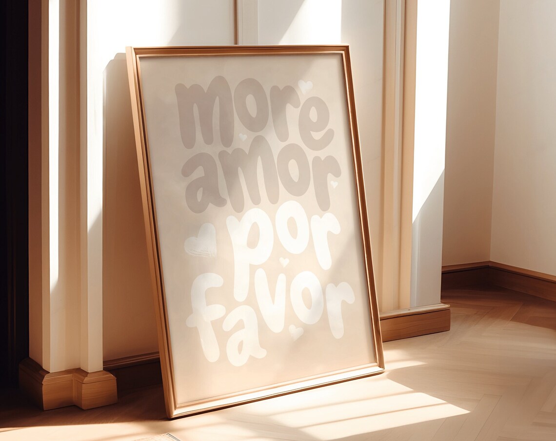 More Amor Por Favor Boho Quote Art Print