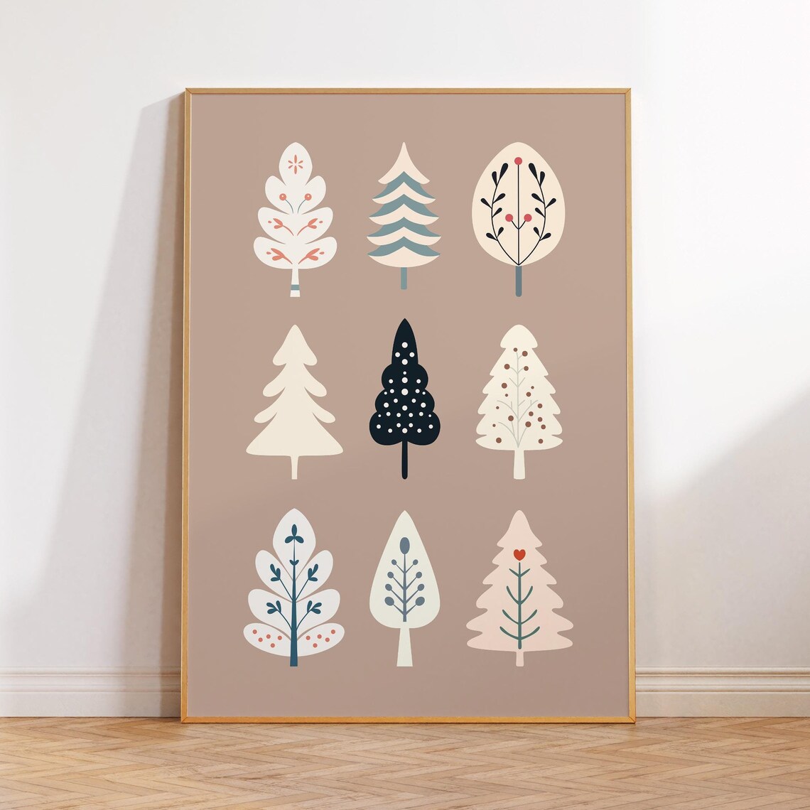 Christmas Trees Holiday Art Print, Festive Wall Art