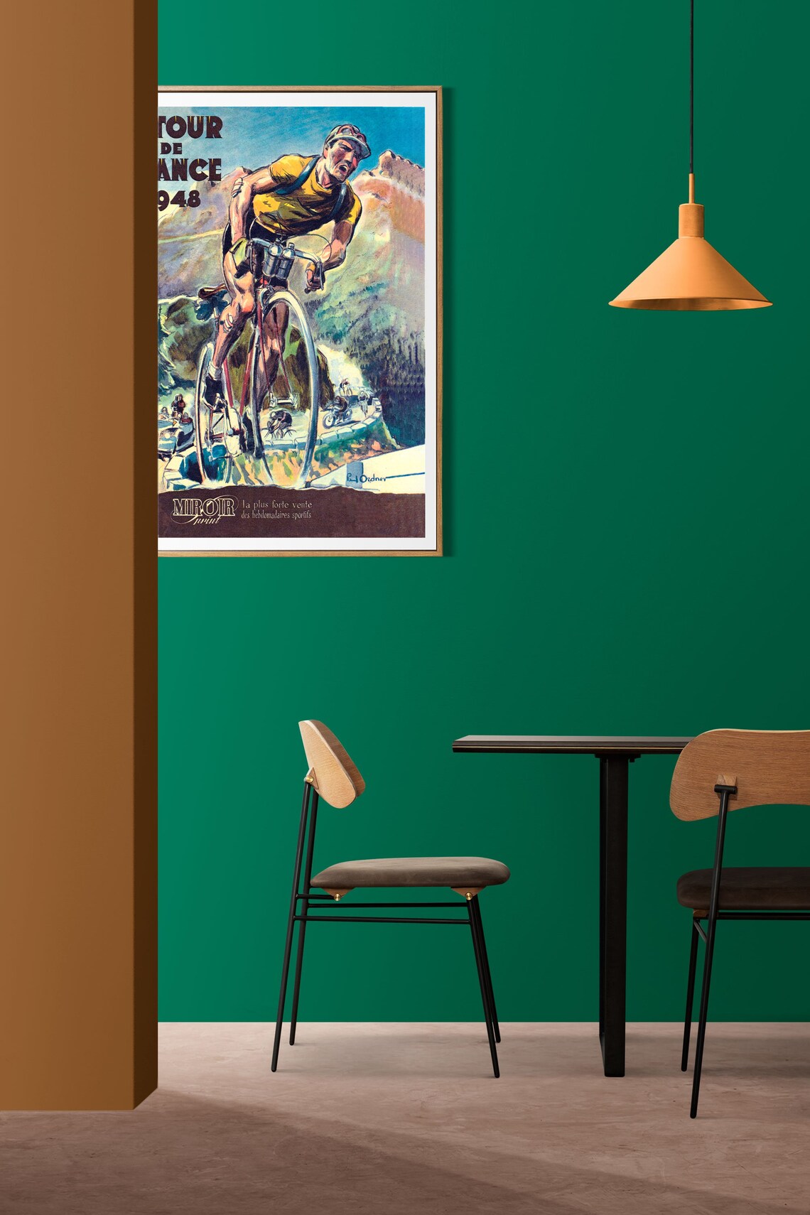 1948 Tour de France Vintage Cycling Mountain Stage Wall Art Decor - Image 2