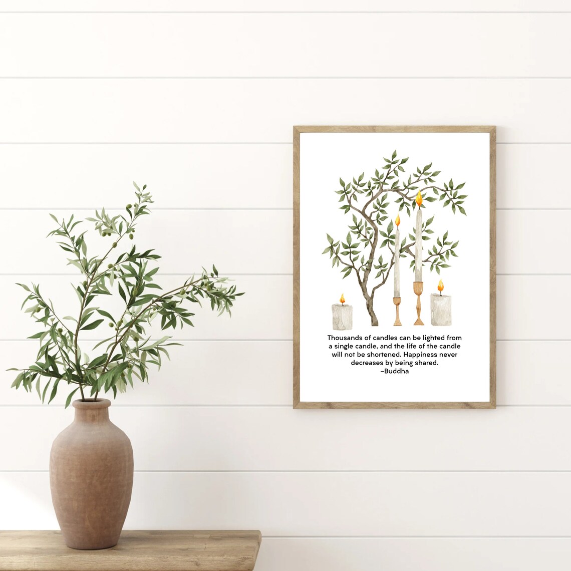Buddha Quote on Spreading Hope and Happiness, Watercolor - Image 2