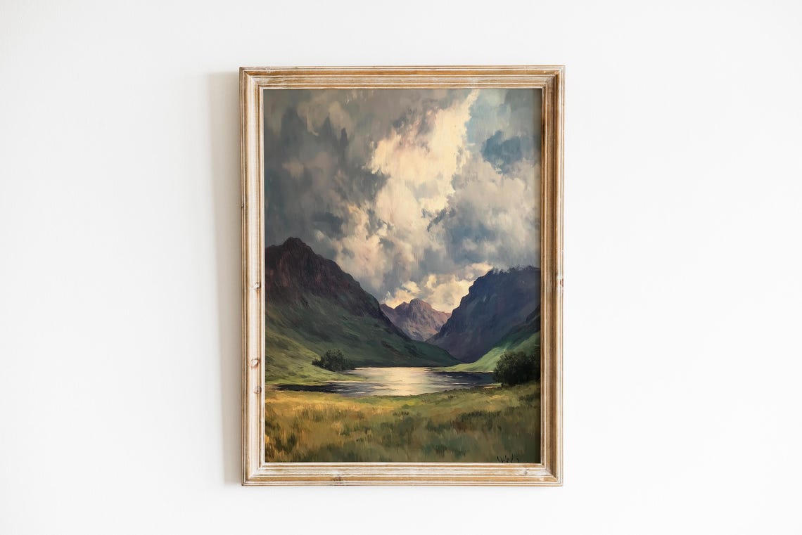 Stormy Mountain Glen Moody Highlands Valley Landscape Poster