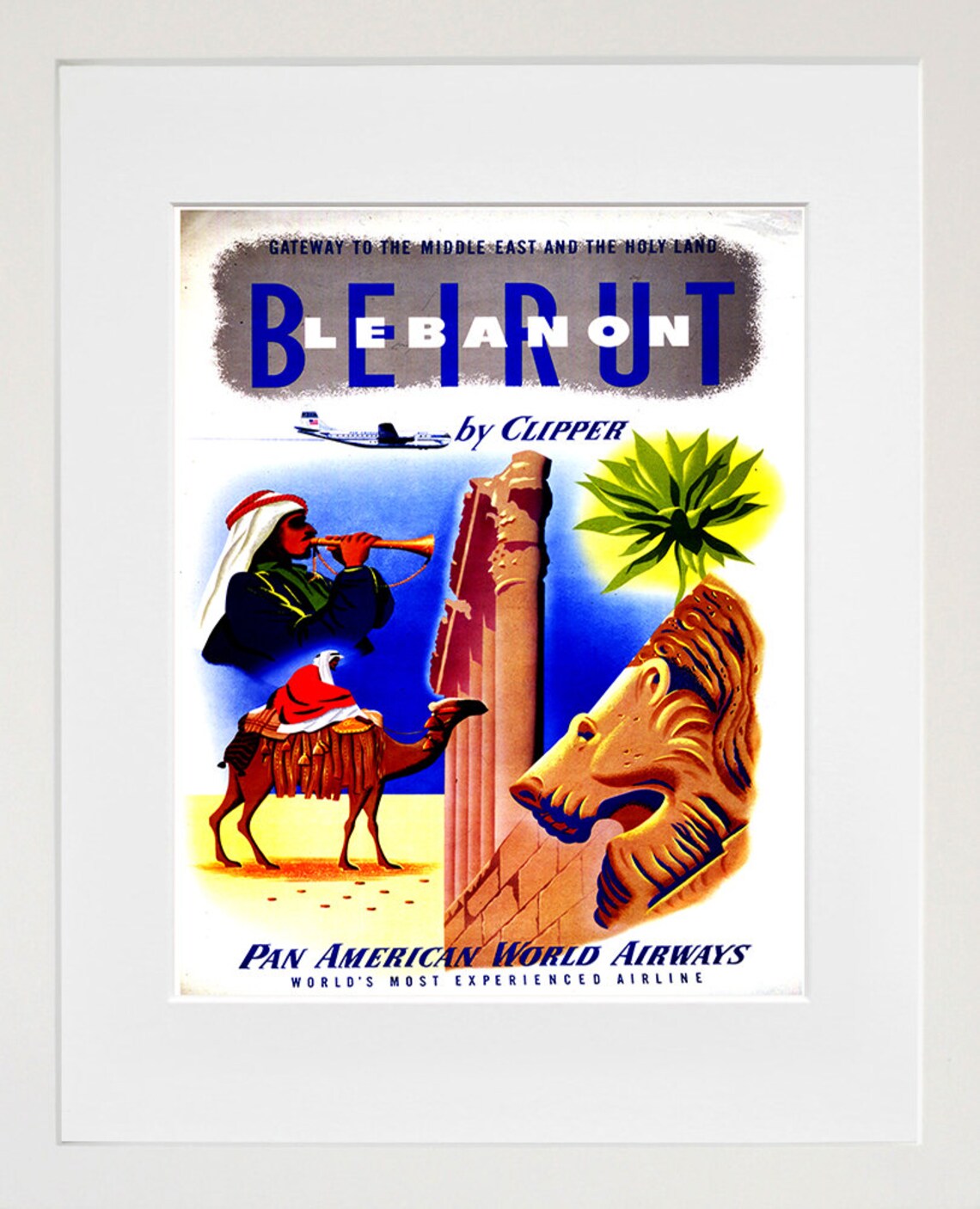 Beirut Retro Travel Poster, Lebanon Art Print - Image 2