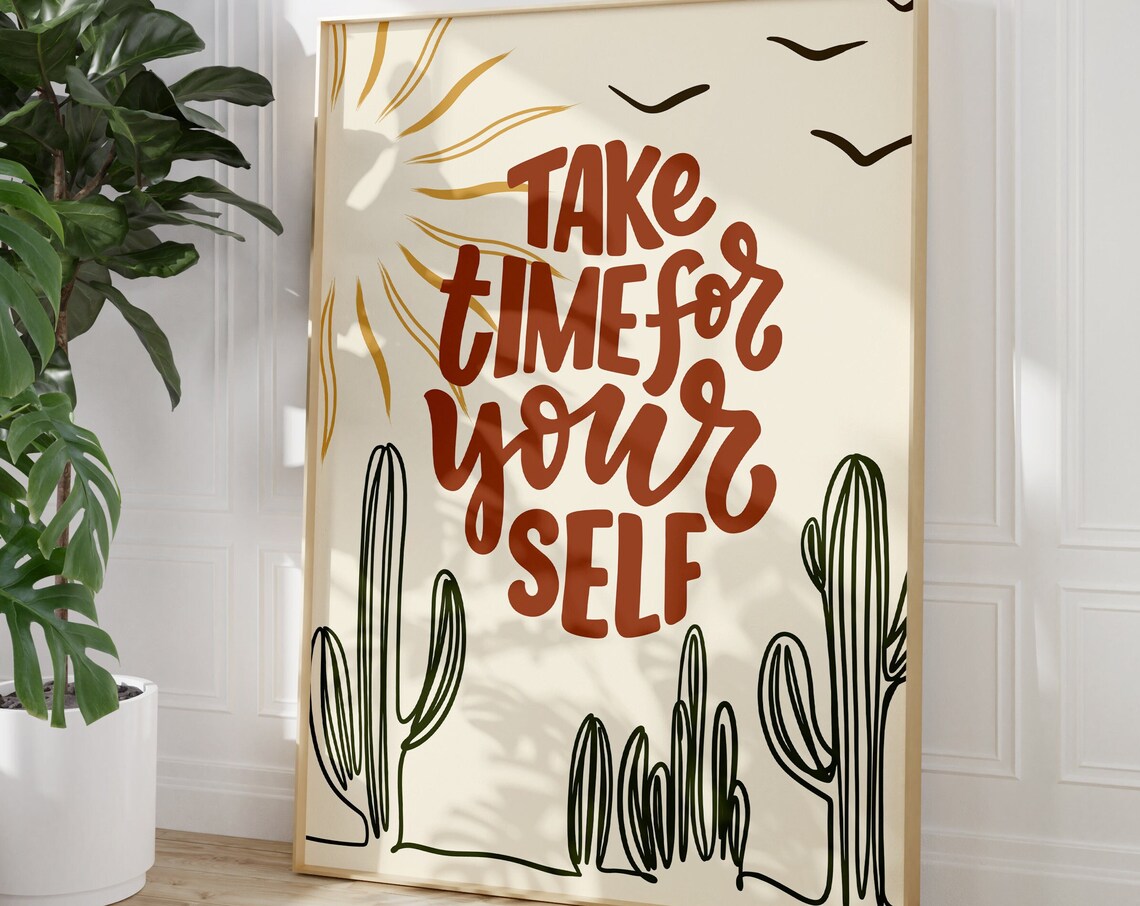 Bohemian Western Desert Art Print, Self Care