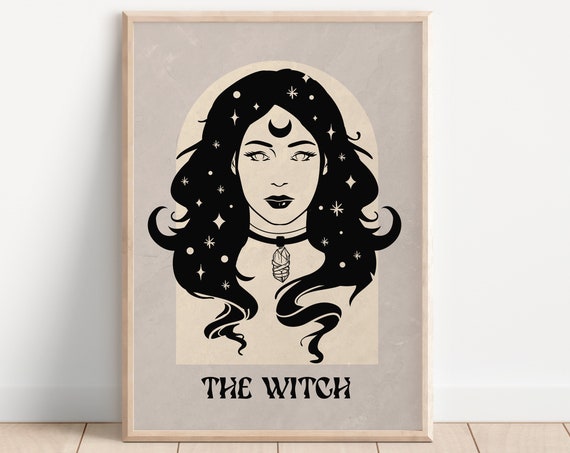 The Witch Tarot Card Style Bohemian Poster