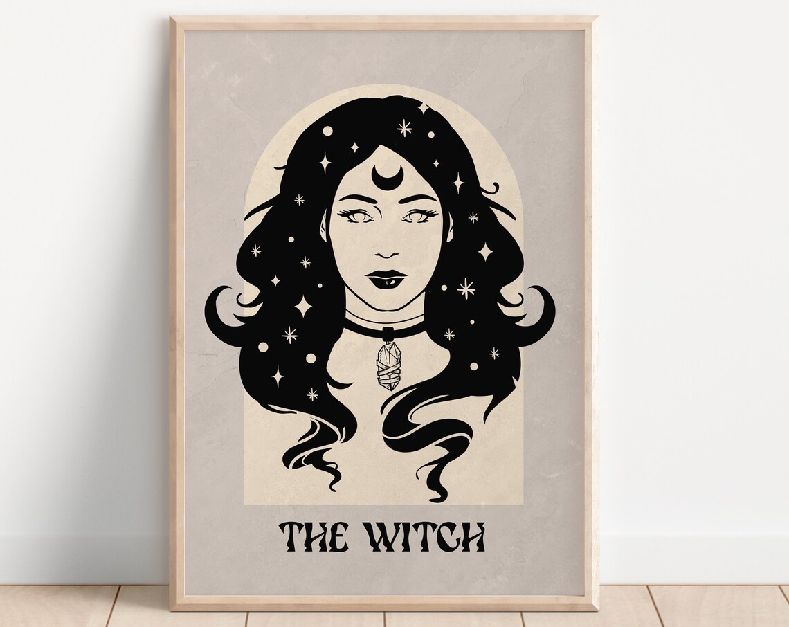 The Witch Tarot Card Style Bohemian Poster