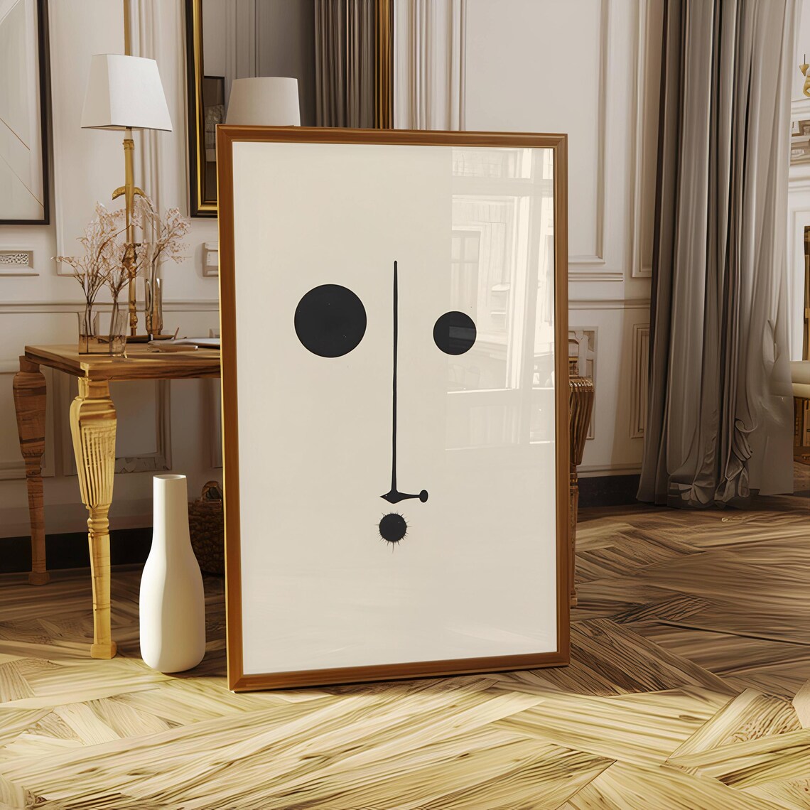 Minimalist One Line Face Art Print, Scandinavian Style - Image 3