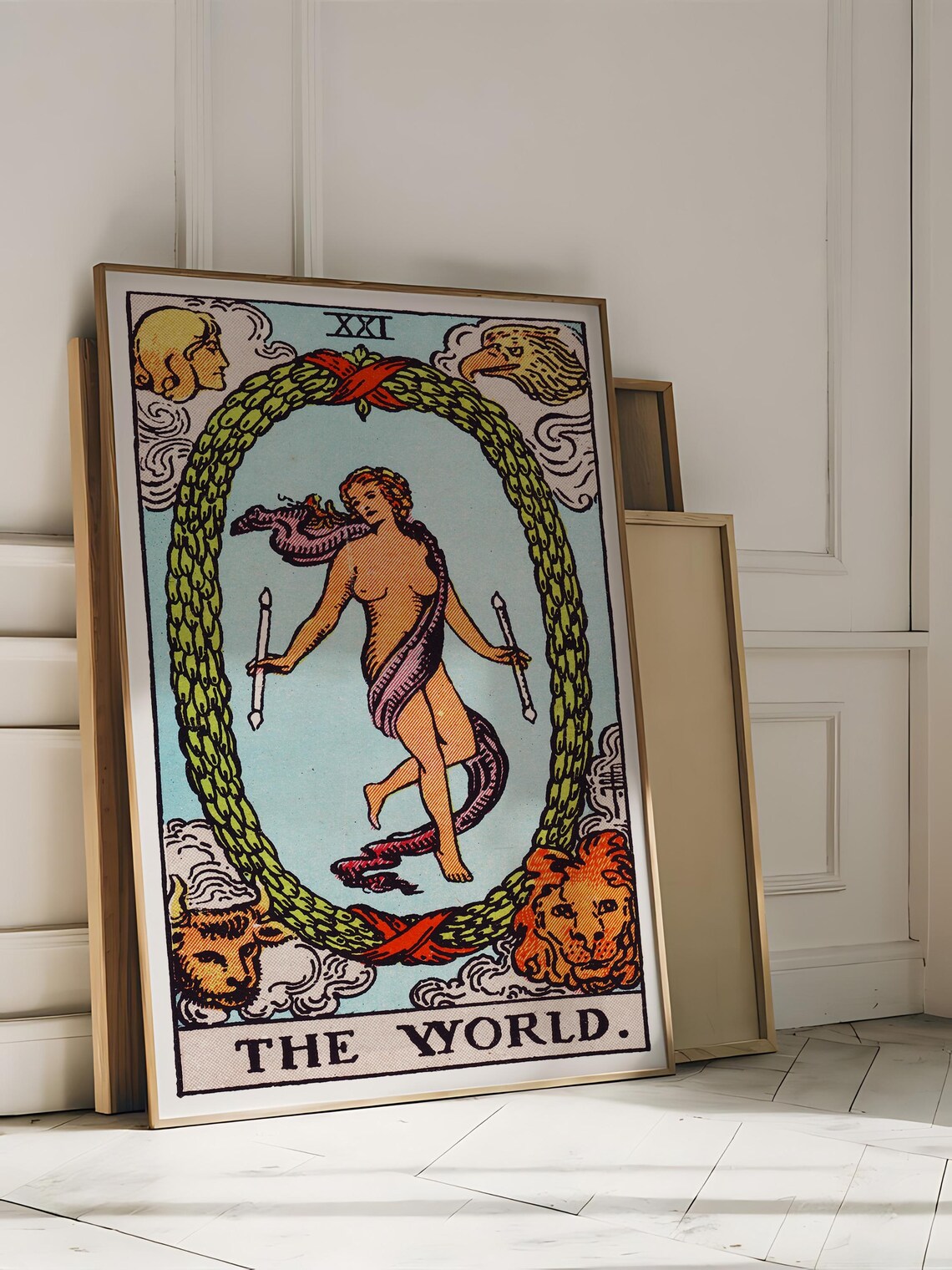 Tarot Cards Rider Waite, The World Mystical Poster