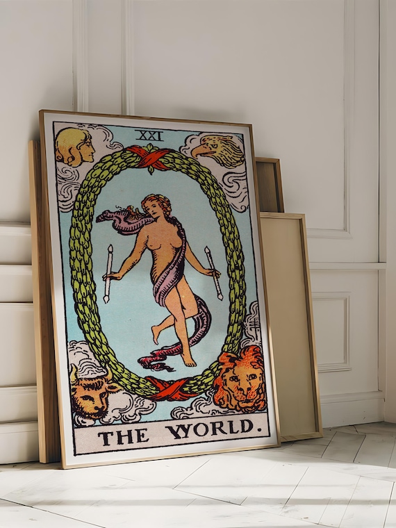 Tarot Cards Rider Waite, The World Mystical Poster