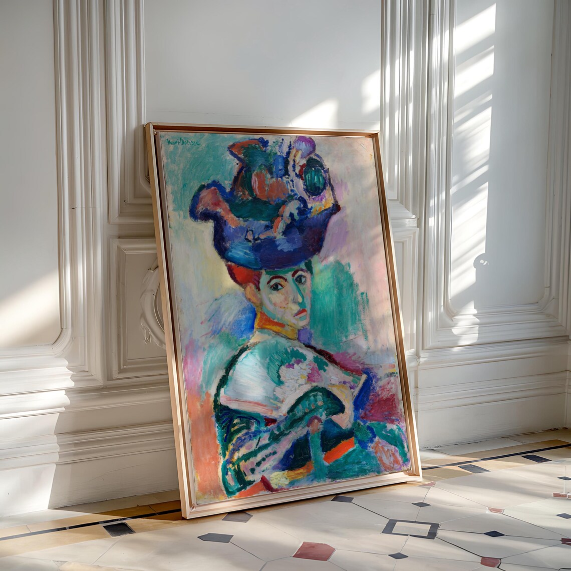 Henri Matisse Woman with a Hat 1905 Fauvist Bold Color Portrait Art Poster - Image 3