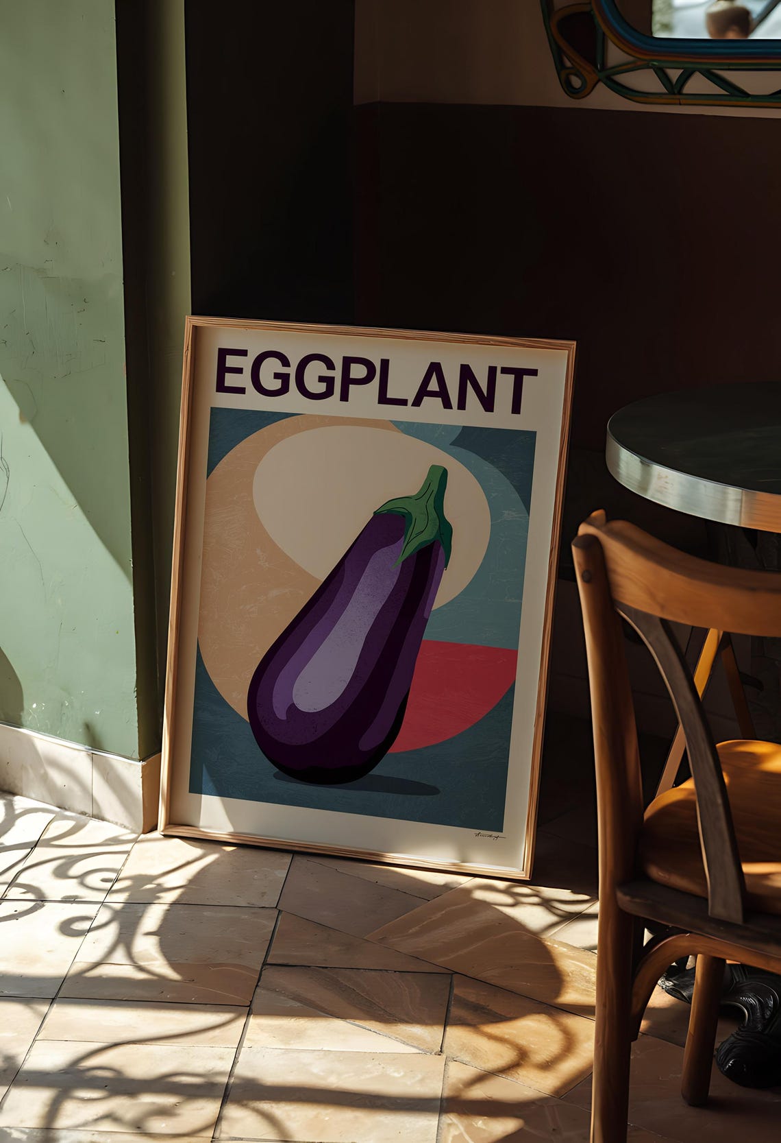 Eggplant Vegetable Art Print Modern Kitchen Wall Decor Purple Produce Illustration Farmhouse Kitchen Decor Rustic Vegetable Print - Image 4