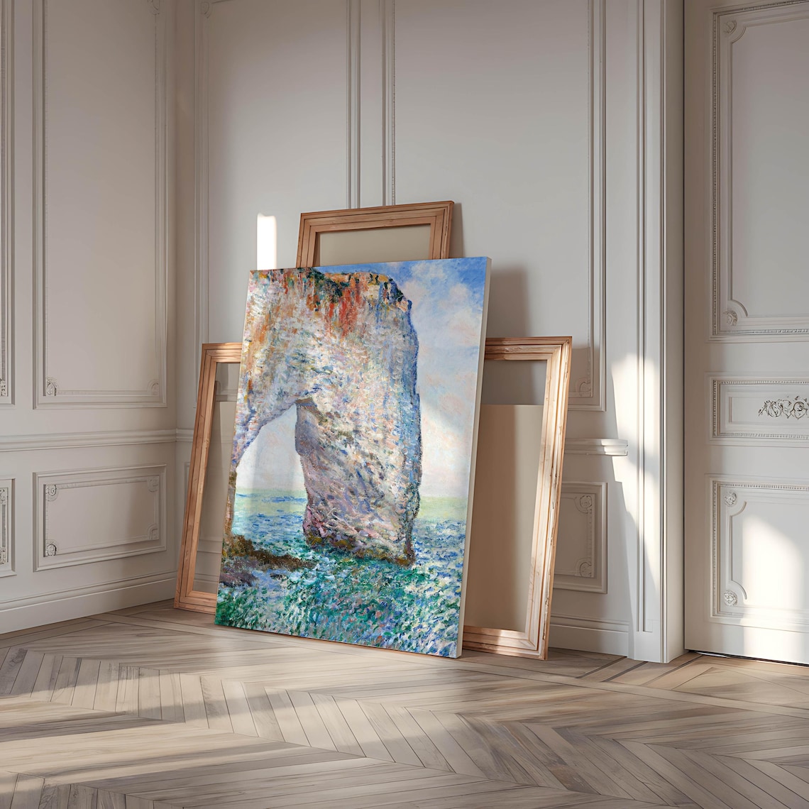 Claude Monet Impressionist Ocean Painting, Vintage French Landscape - Image 4