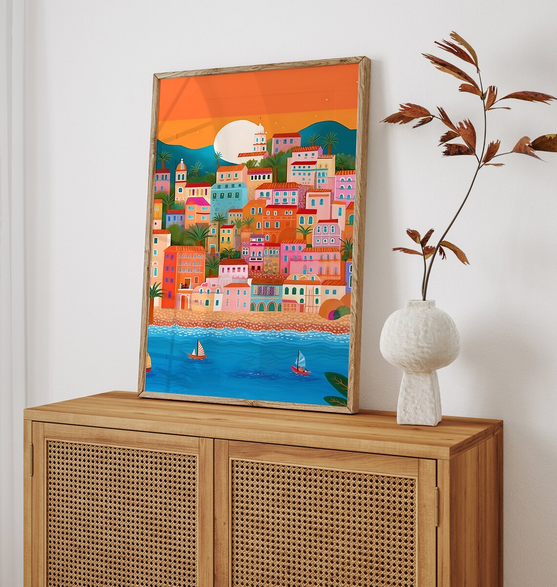 Menton French Riviera Travel Poster, Sea View Illustration - Image 2