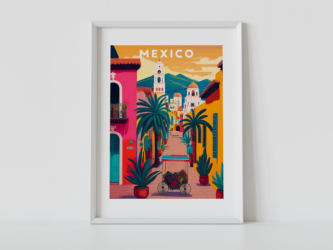 Mexico Illustration Travel Print, Latin America Art - Image 2