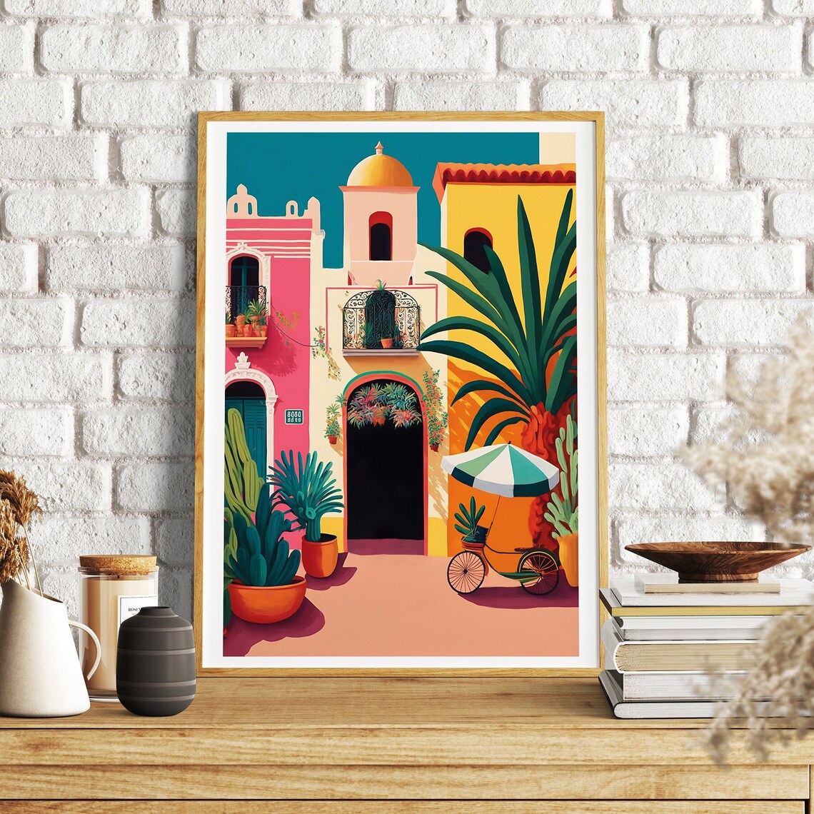Mexico Travel Poster, Living Room Wall Decor