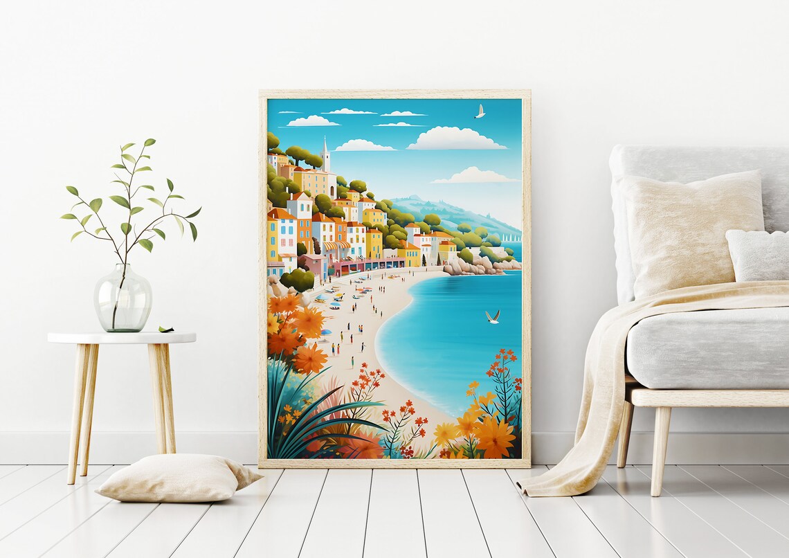 Mediterranean Riviera Art Print, France Travel Poster - Image 2