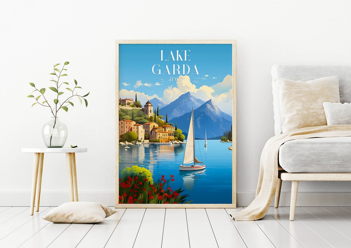Lake Garda Italy Travel Poster - Image 3