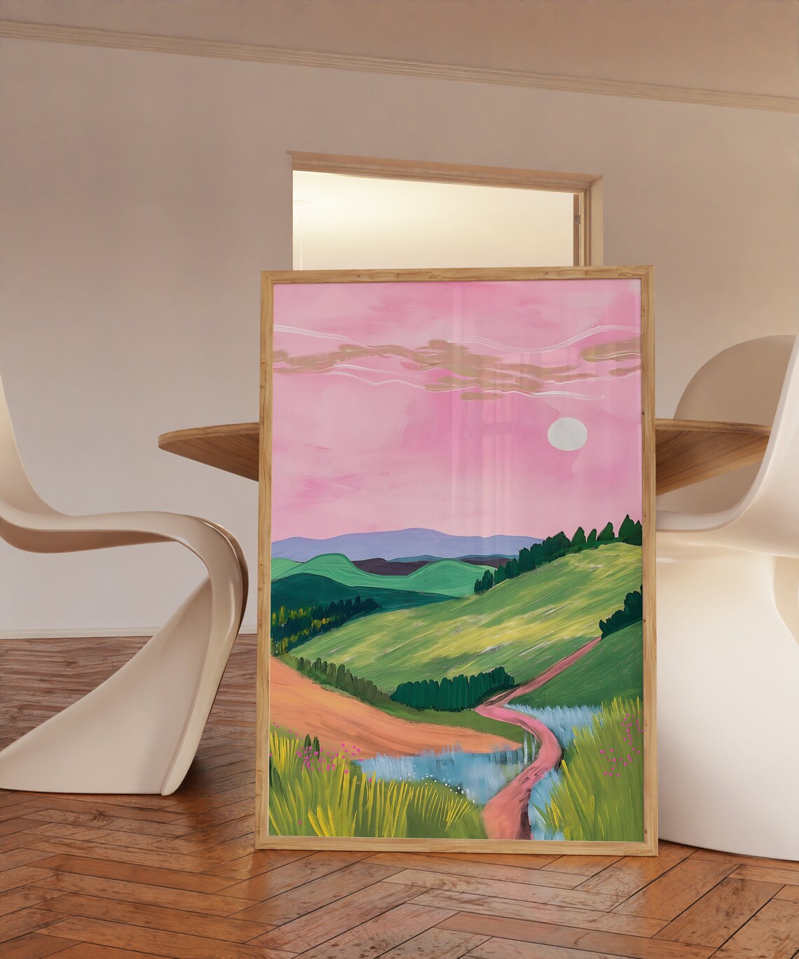 Irish Countryside Ireland Landscape Abstract Art Print - Image 3