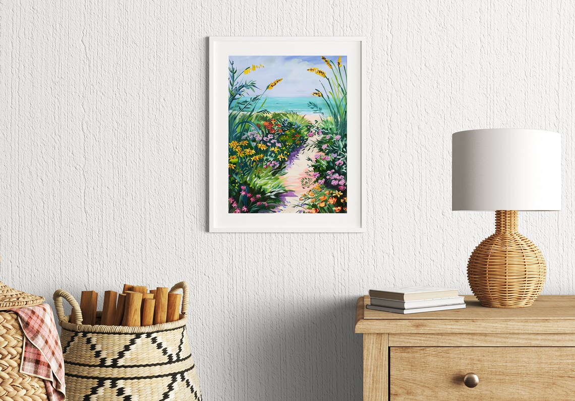 California Beach Illustration Travel Poster - Image 2