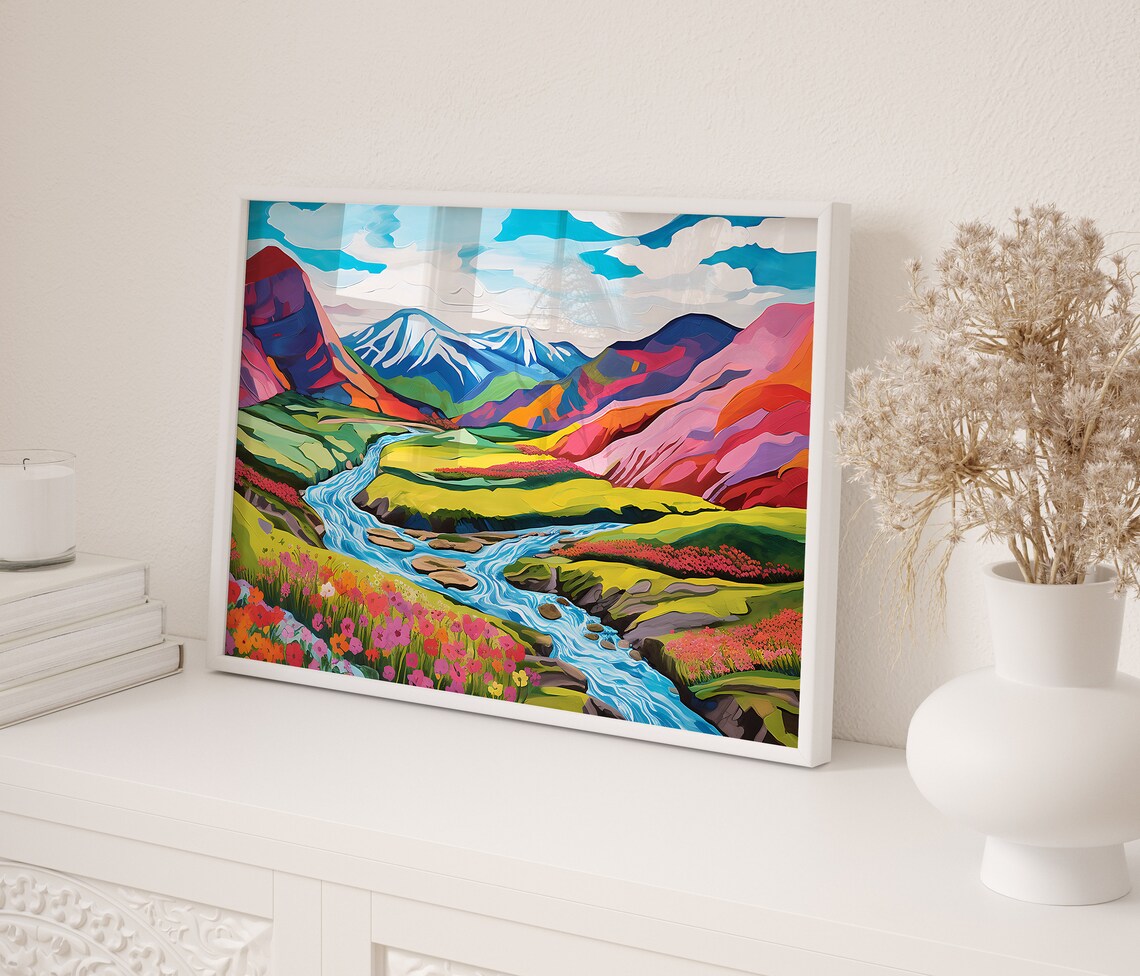 Iceland Highlands Landscape Art Print, Landmannalaugar - Image 3