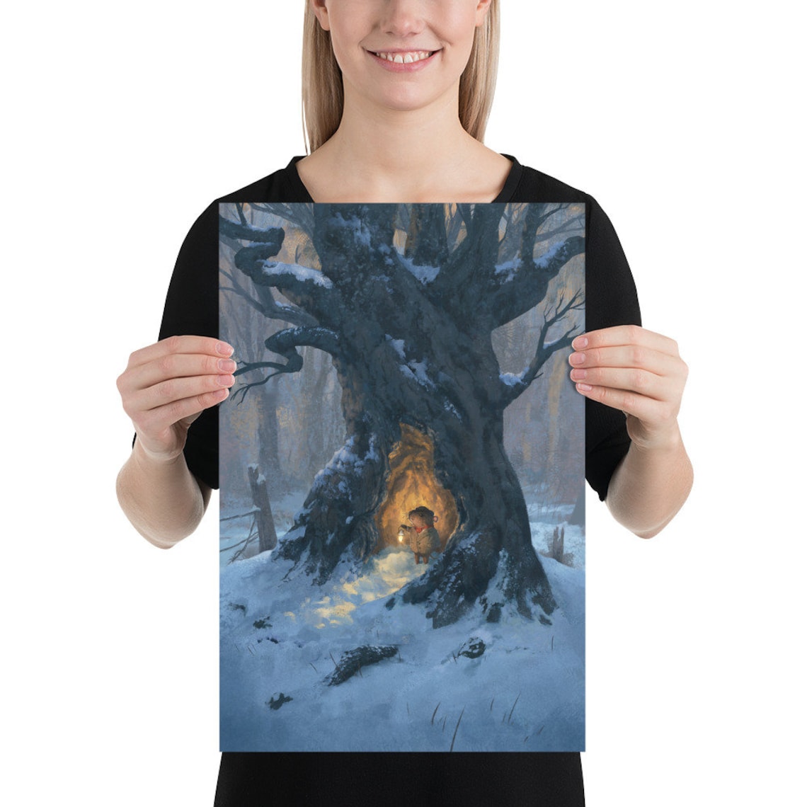 Wind In The Willows Christmas Winter Illustration Art Print - Image 3