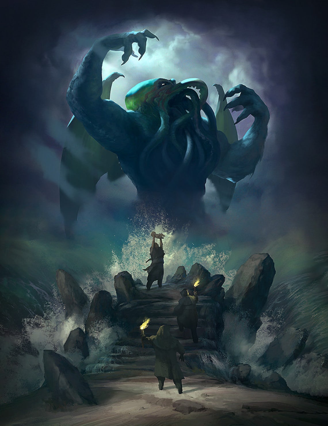 Cthulhu Horror Art Print, Lovecraft Dark Decor - Image 2