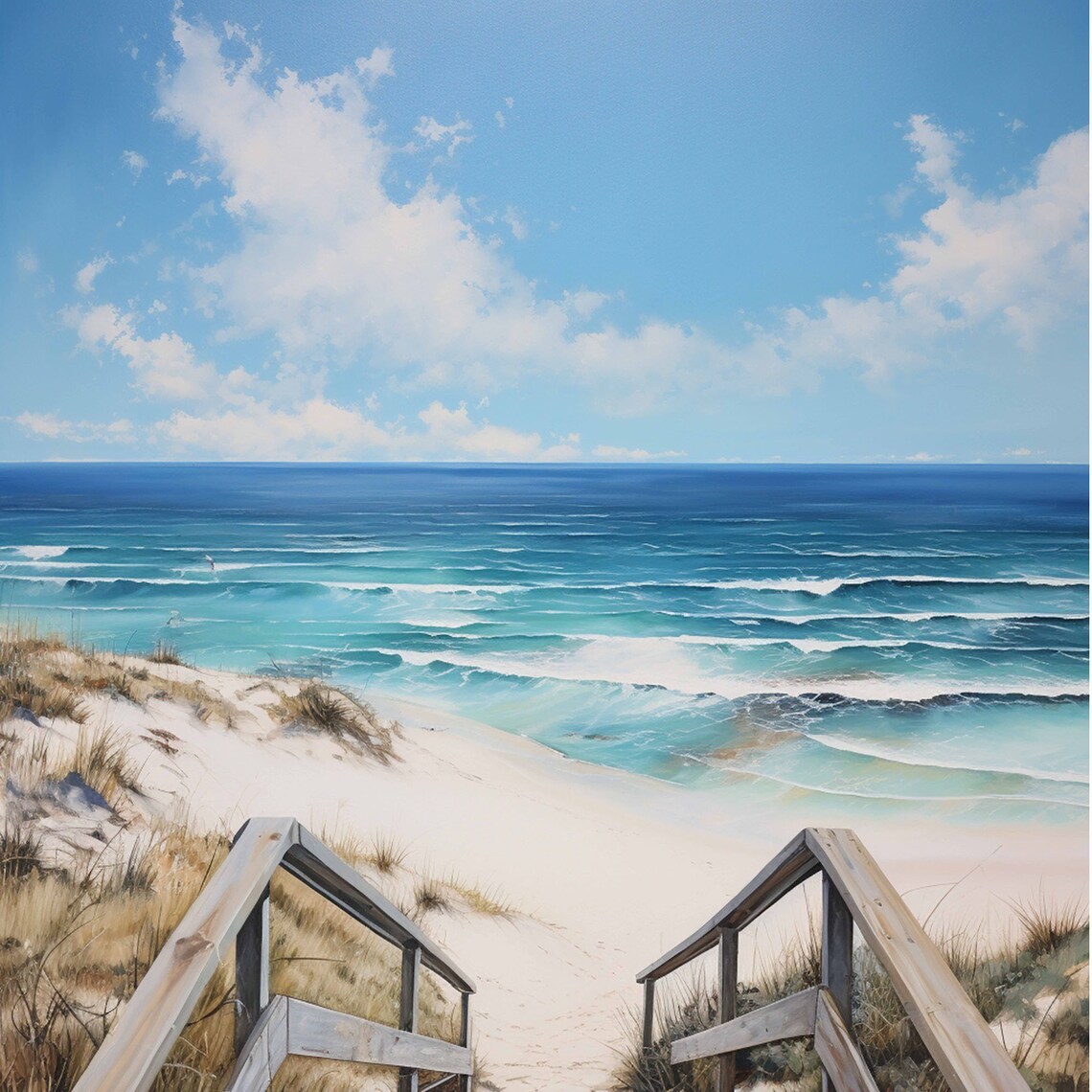 Pensacola Beach Florida Scenic Stairs to Ocean Beach Travel Poster - Image 4