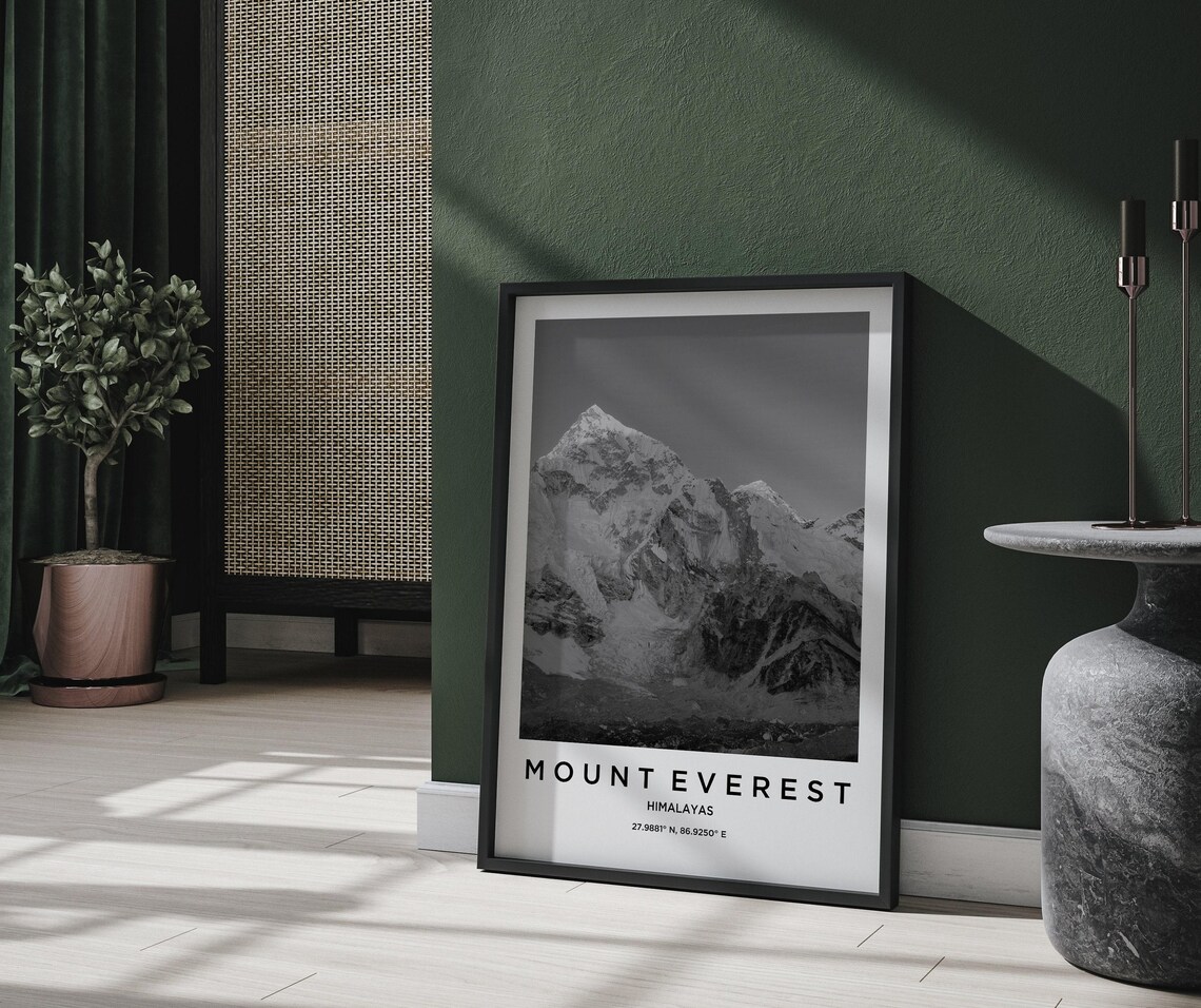 Mount Everest Travel Poster, Mountain Map - Image 2